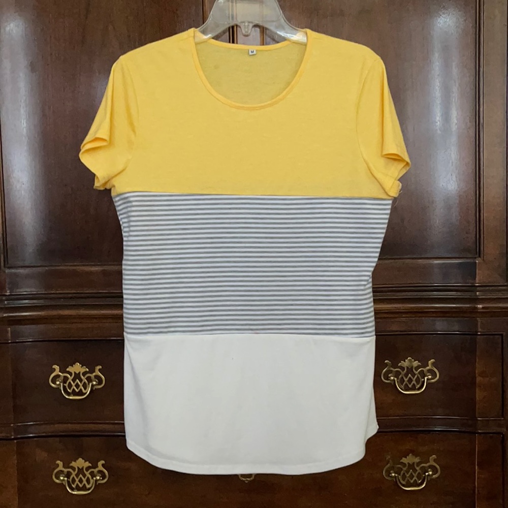 NWOT Color block short sleeve top